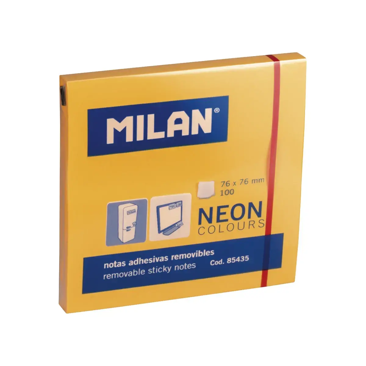 Blok 100 Fluo turuncu yapışkanlı notlar 76 x 76 mm