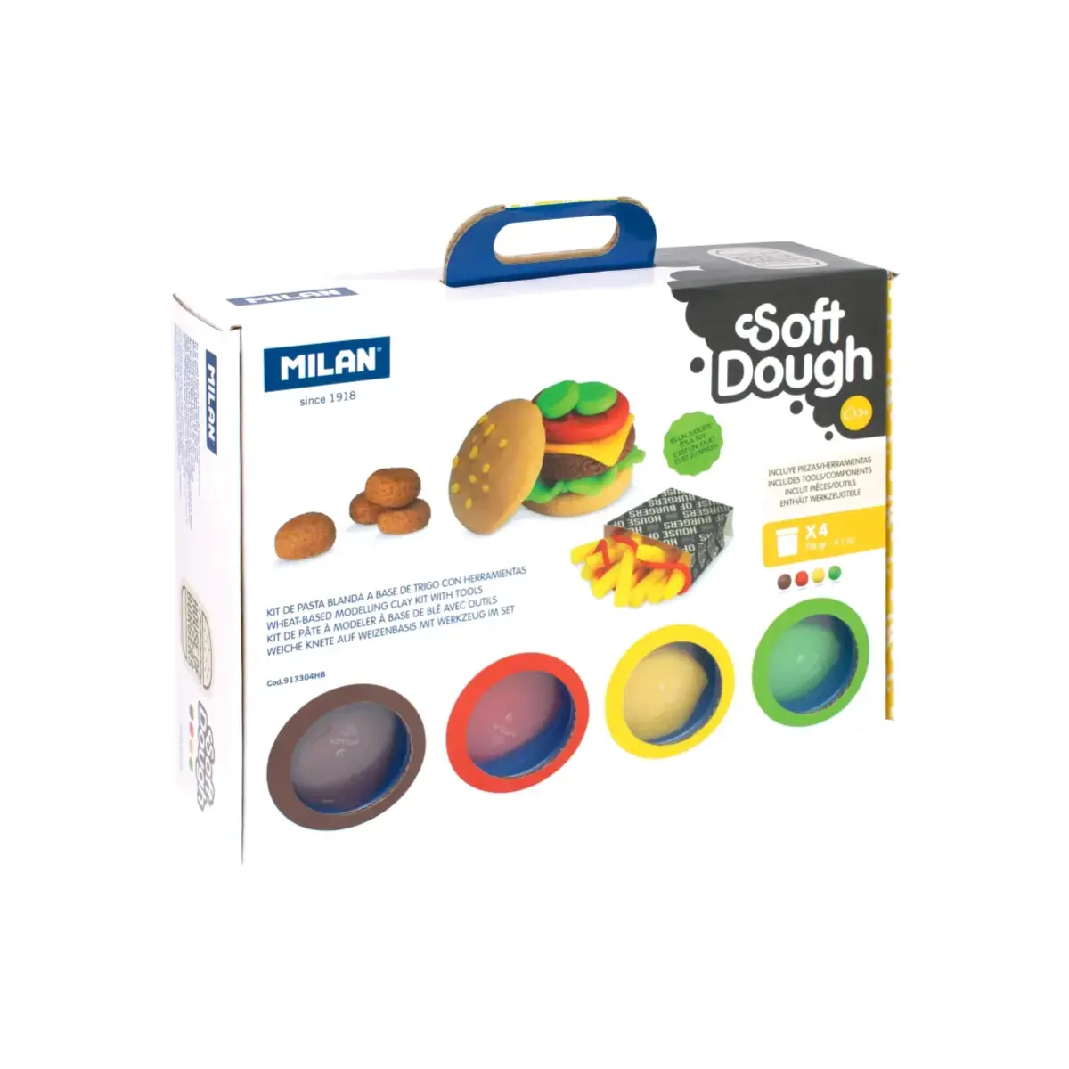 Set 4 kavanoz 116 g yumuşak hamur ve aletler 'House burgers'