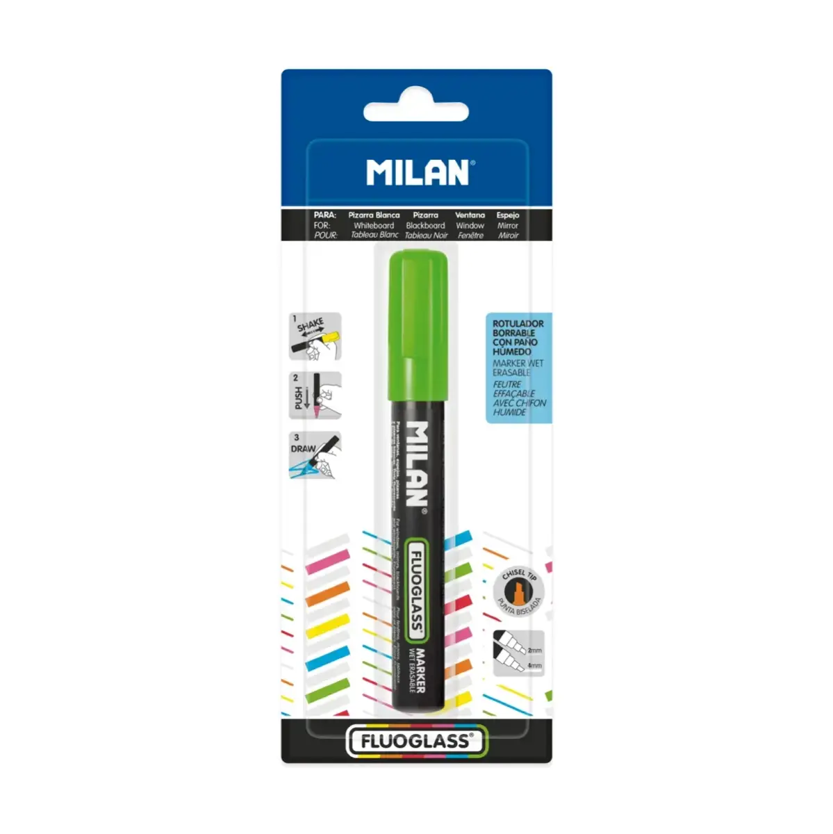 blister Fluoglass chisel tip 2 - 4 mm, yeşil