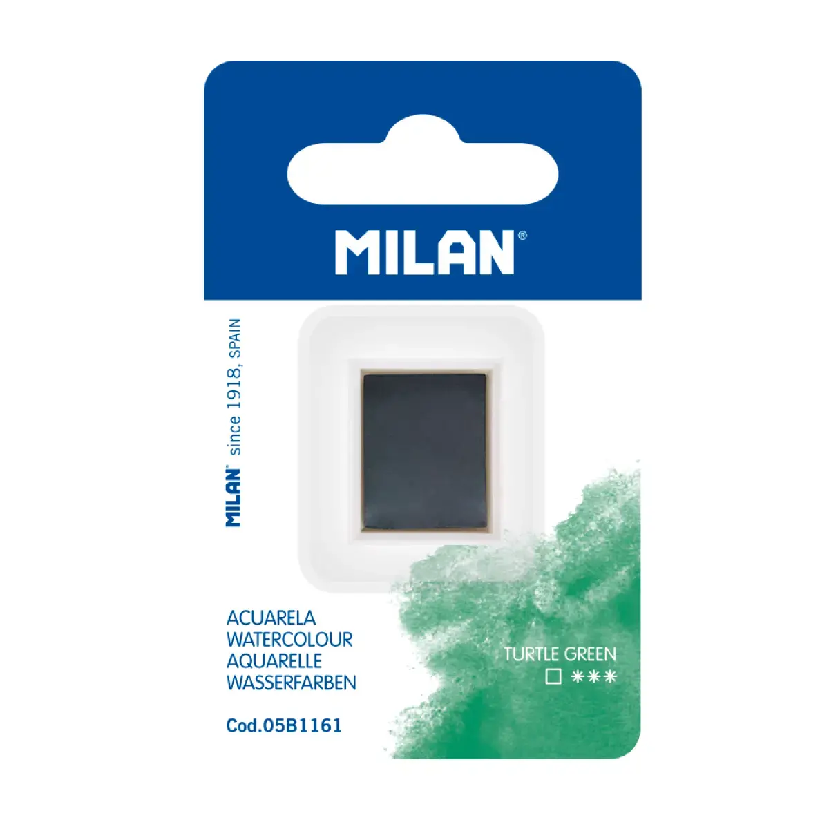 MILAN Art Suluboya Dolgusu (yarım tablet), kaplumbağa yeşili