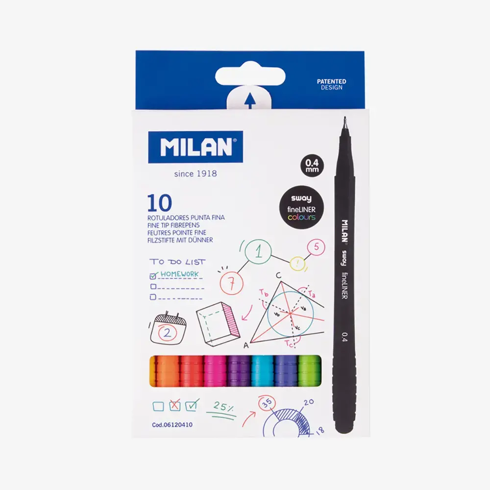 Kutu 10 fine tip fiber uçlu kalem SWAY fineliner 0.4 mm
