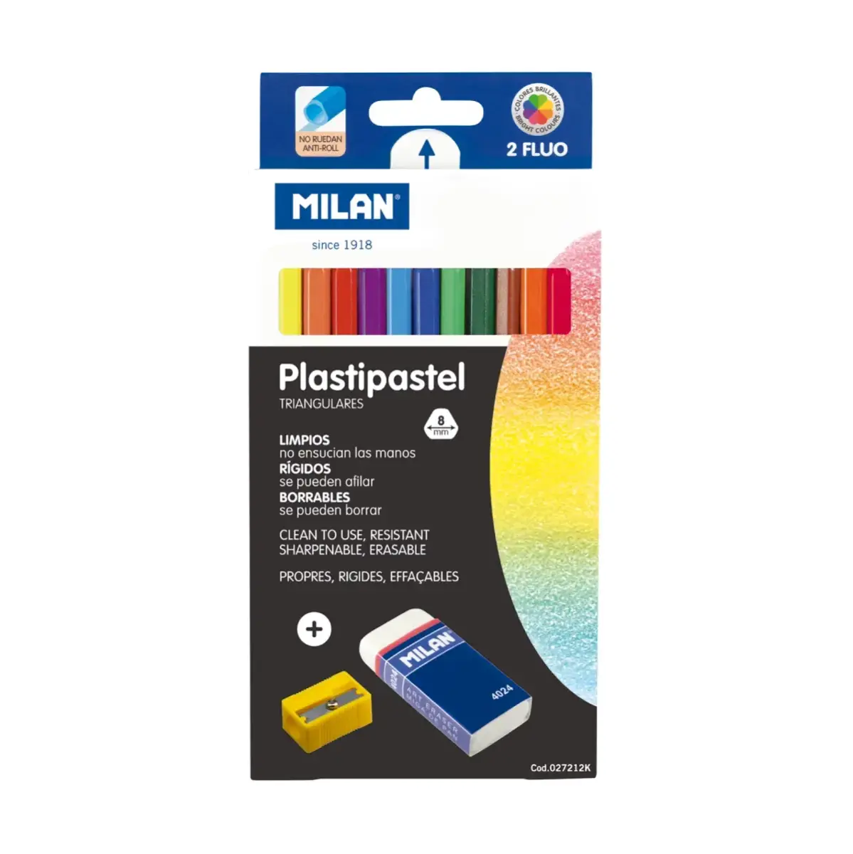Kutu 12 Plastipastel + silgi + kalemtıraş (ve inner tray)