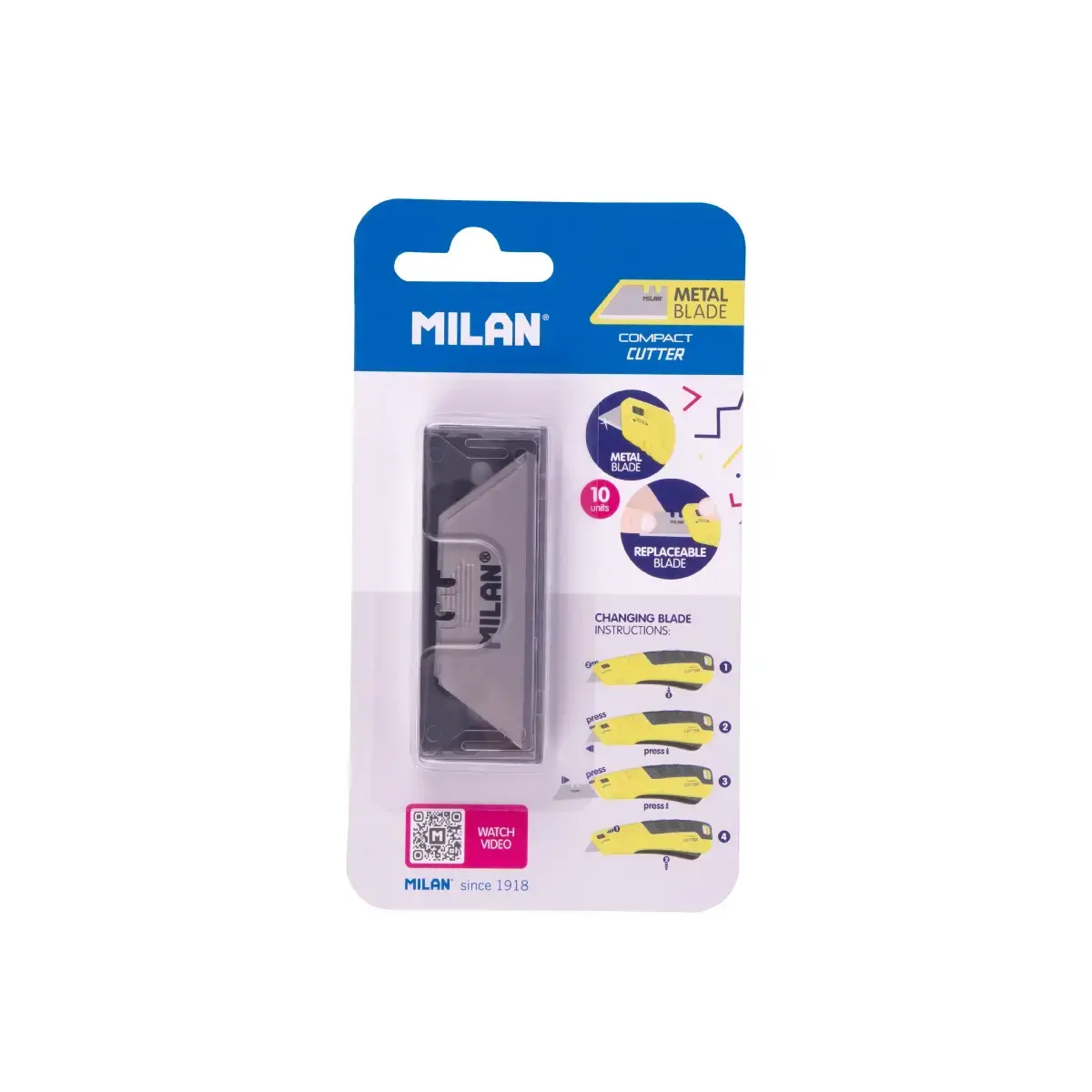 blister 10 replacement blades için maket bıçağı COMPACT, Acid serisi