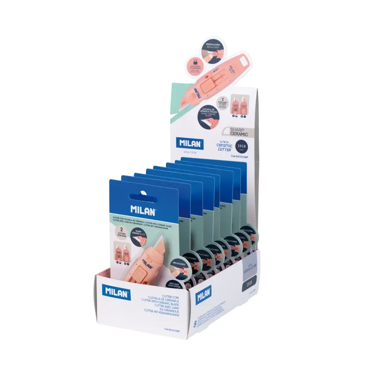 Teşhir kutusu 8 Blisters çubuk ceramic blade maket bıçağı 430 1918 koleksiyonu, pembe
