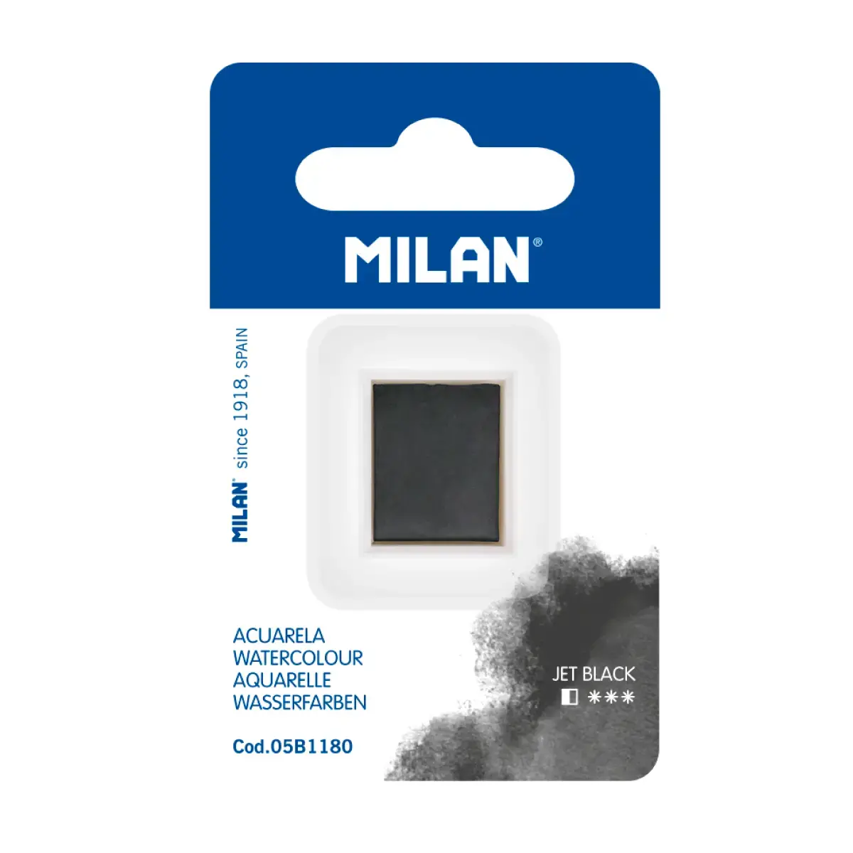 MILAN Art Suluboya Dolgusu (yarım tablet), jet siyahı
