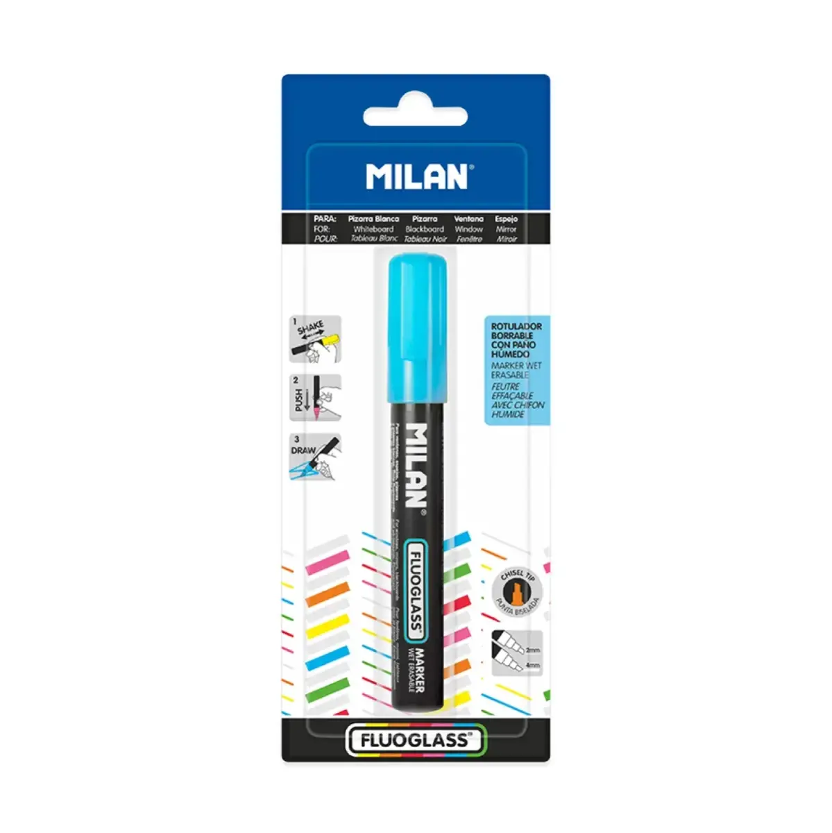 blister Fluoglass chisel tip 2 - 4 mm, mavi