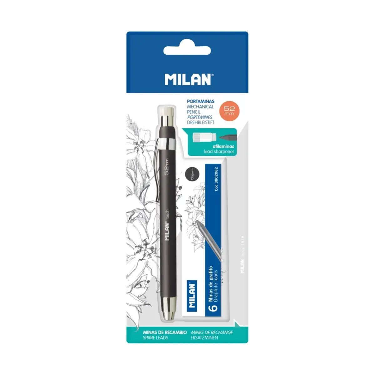 blister ve profesyonel mekanik kalem 5.2 mm ve 6 yedek leads