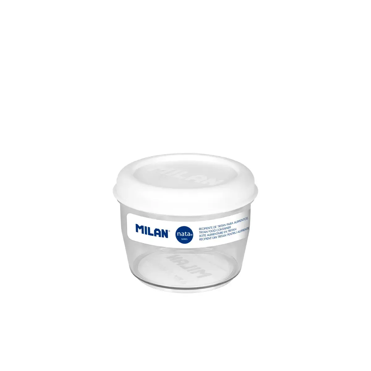 yuvarlak tritan yemek kutusu ve Kapaklı seal 0.5 L MILAN nata® 624, beyaz