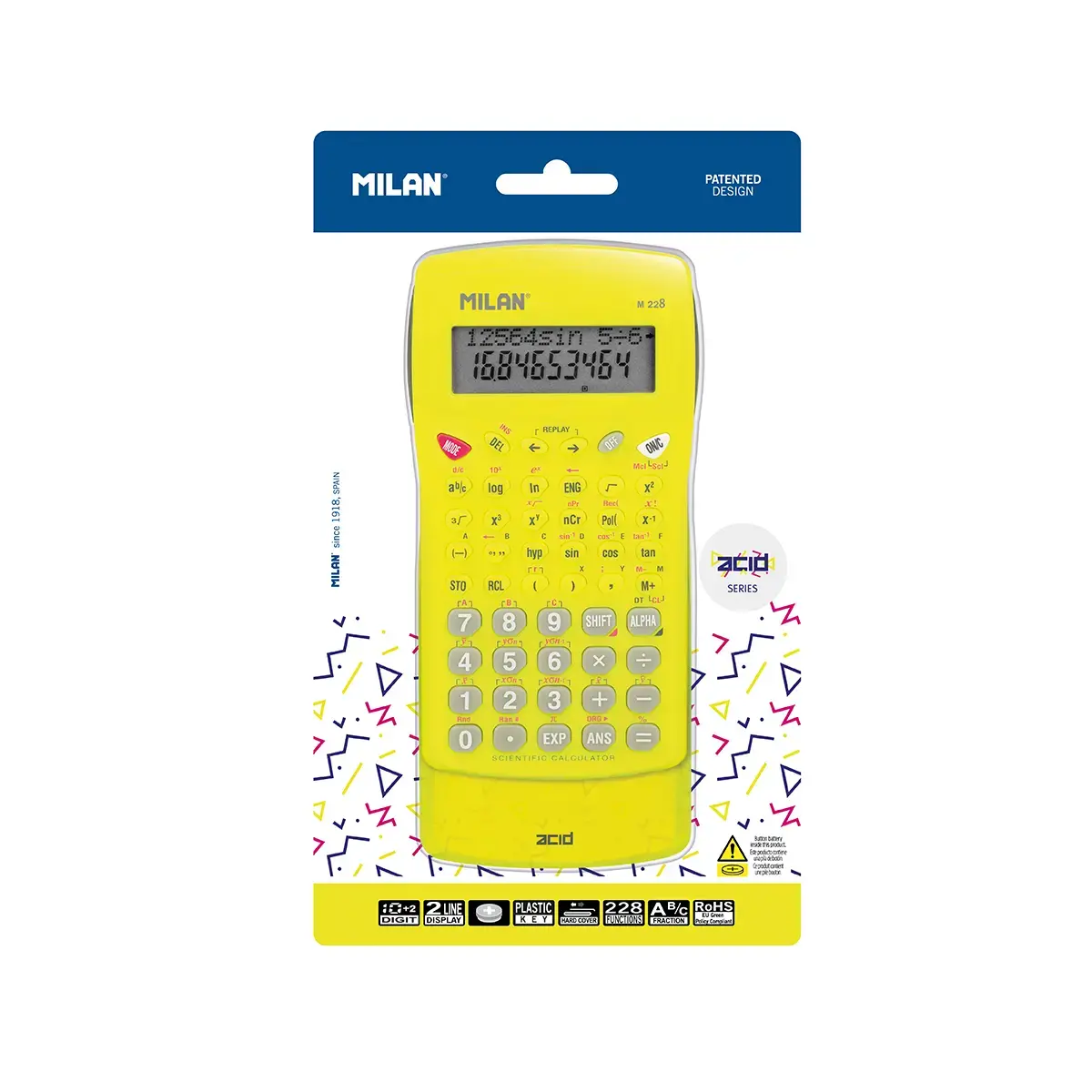 blister M228 bilimsel hesap makinesi Acid serisi, sarı