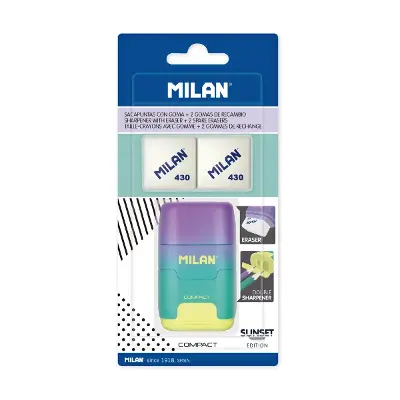 Blister Pack Eraser With Pencil Sharpener CAPSULE Roller 2 Spare Erasers - View #3