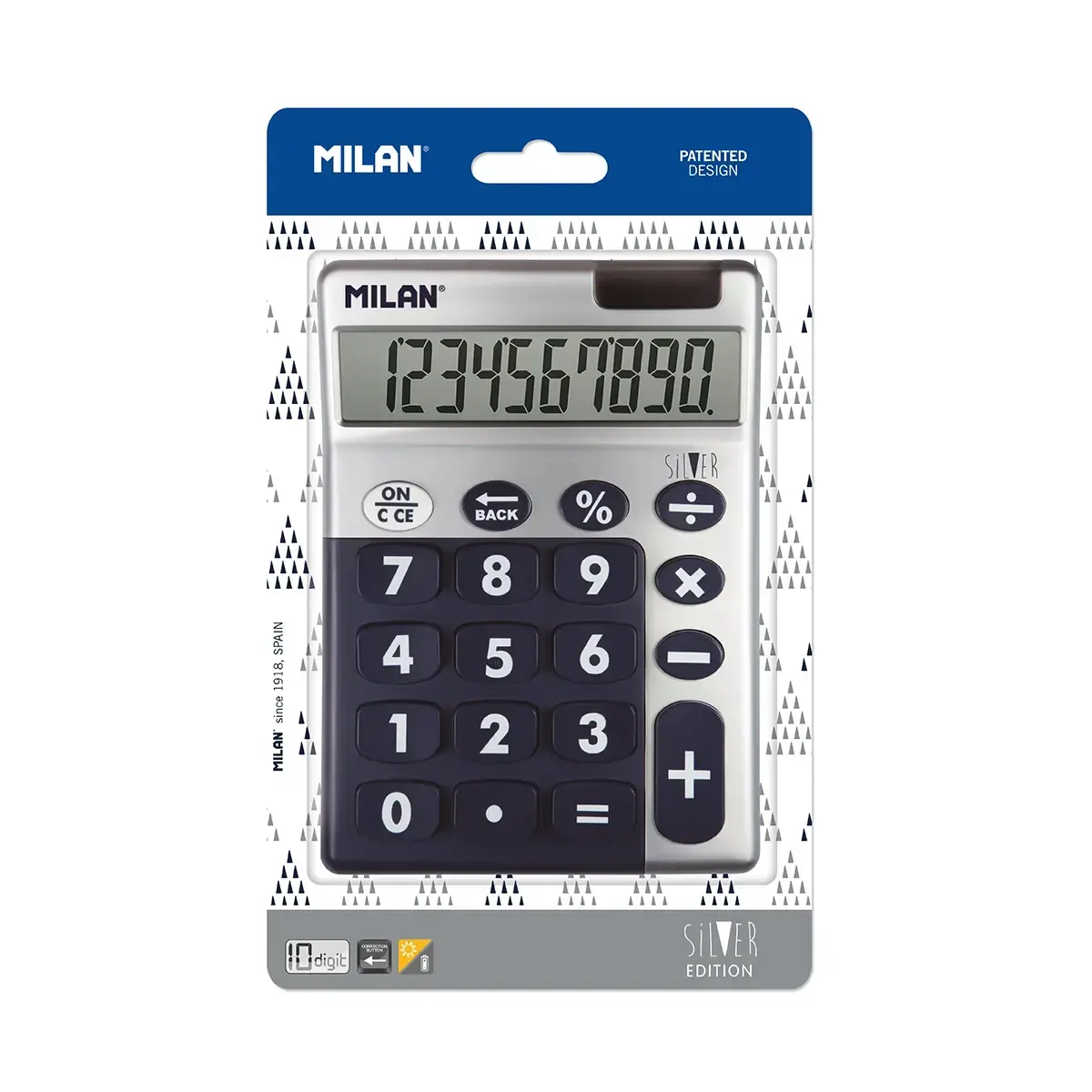 blister 10-digit hesap makinesi gümüş mavi