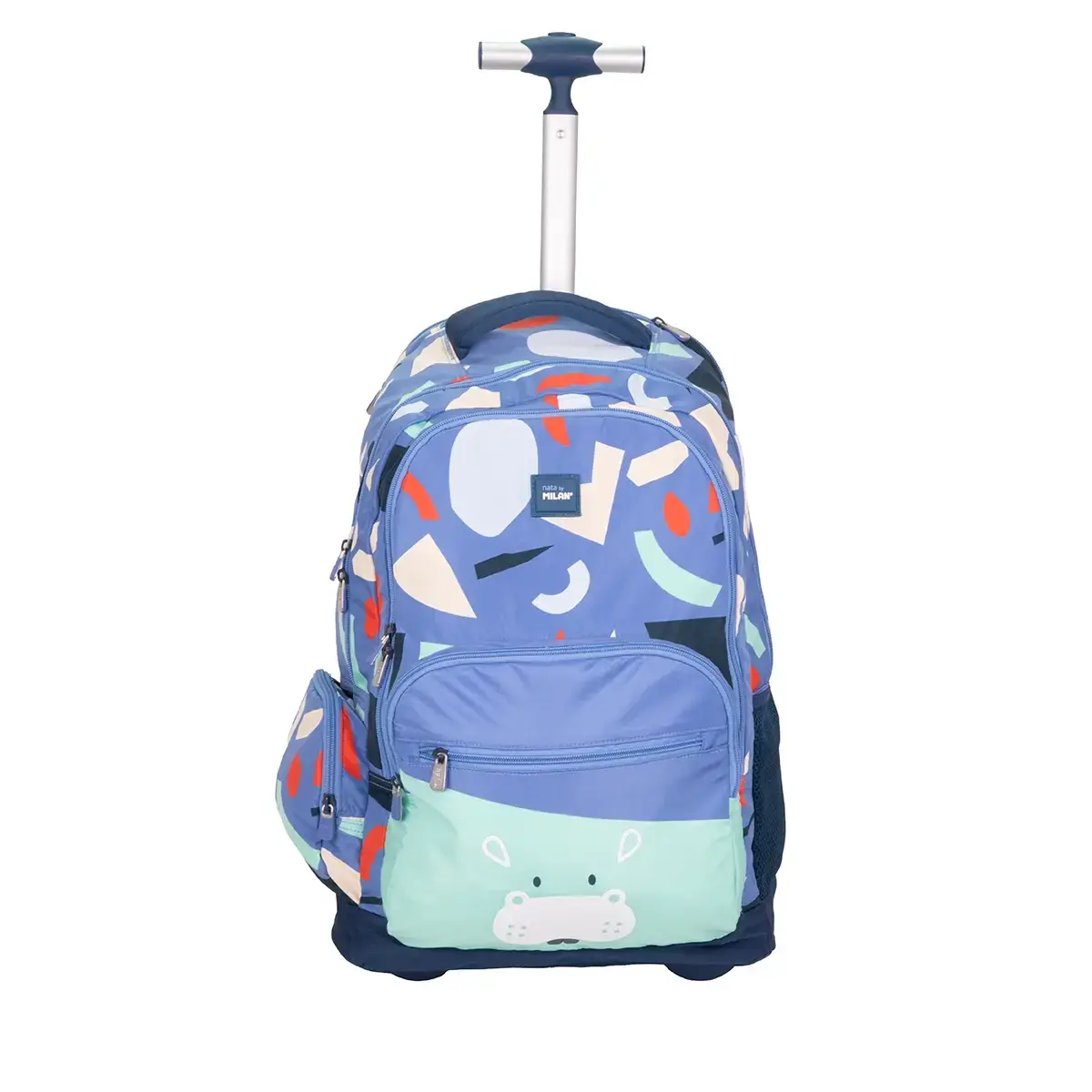6 fermuarlı tekerlekli sırt çantası (25 L) Fun Animals özel serisi, mavi