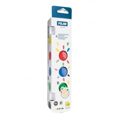 Box 6 jars 25 ml poster paint assorted colours • MILAN