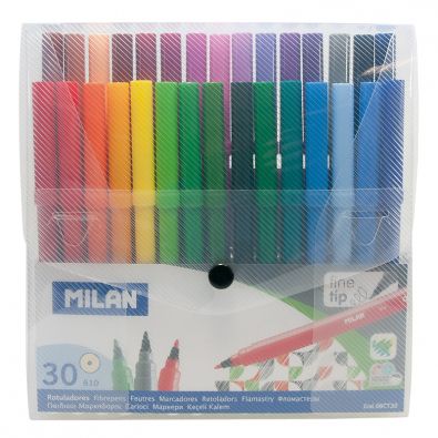 Milan 61264 Caja de 24 Rotuladores Punta Pincel Colores Surtidos