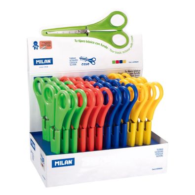 MILAN Blister Pack School Scissors Clear