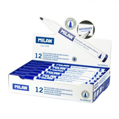 Caja 12 rotuladores para pizarra blanca punta redonda verde (Ø 3,7 mm) •  MILAN