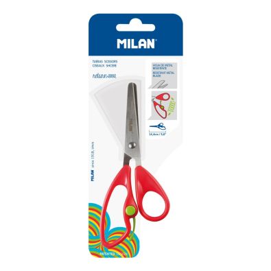 MILAN Blister Pack Basic Pastel Scissors Lilac Silver