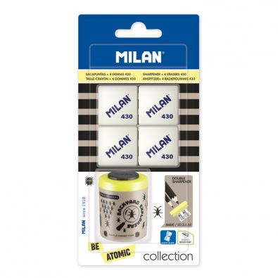 Blister 3 Lapices, Sacapuntas Y Goma Borrar Milan - Neoferr* con Ofertas en  Carrefour