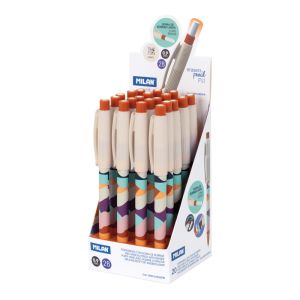 Blister 1 stylo encre bleue + 1 porte-mine 0,5 mm CAPSULE Silver jaune •  MILAN