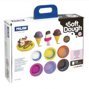 5 pots de Pâte à modeler souple MILAN Soft Dough couleurs fluo