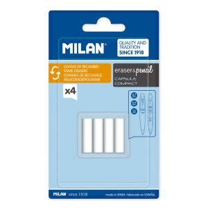 La mejor papelería 🖊️Portaminas Milan eraser&pencil con goma extra larga.  Expositores y recambios 