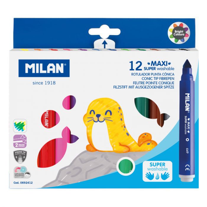 Comprar 12 rotuladores de colores lavables para niños a partir de