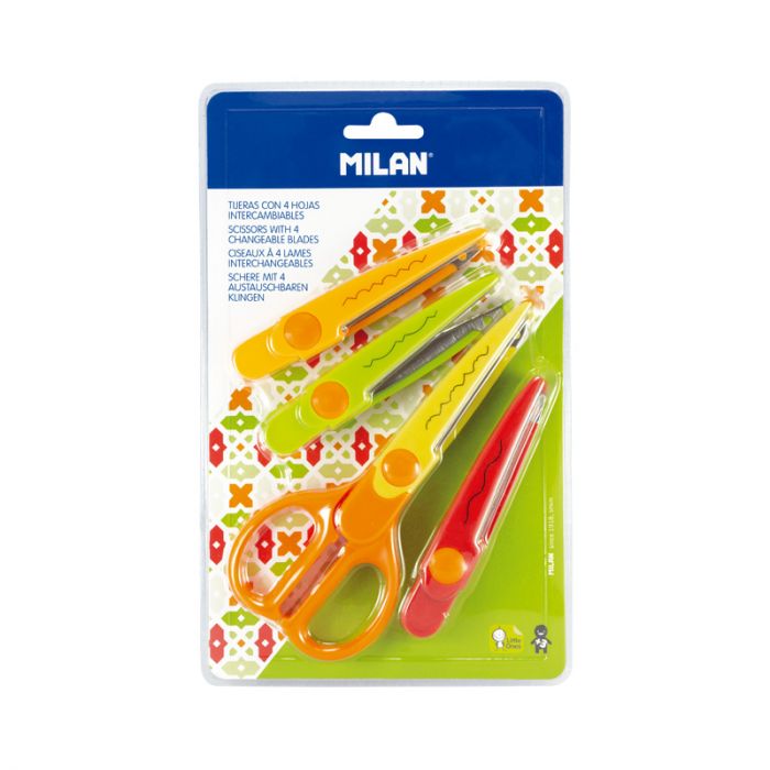 Blister pack zig-zag scissors with 4 interchangeable blades • MILAN