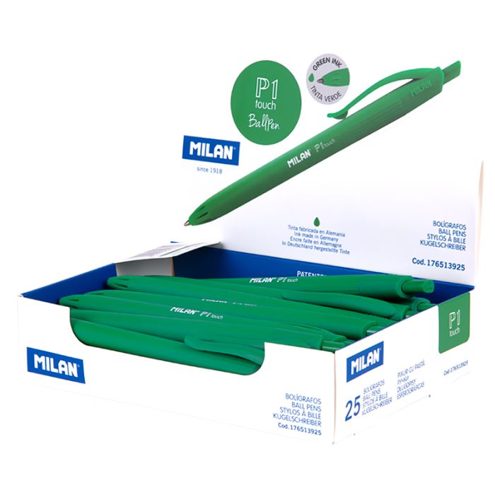 Display box 25 green P1 touch pens • MILAN