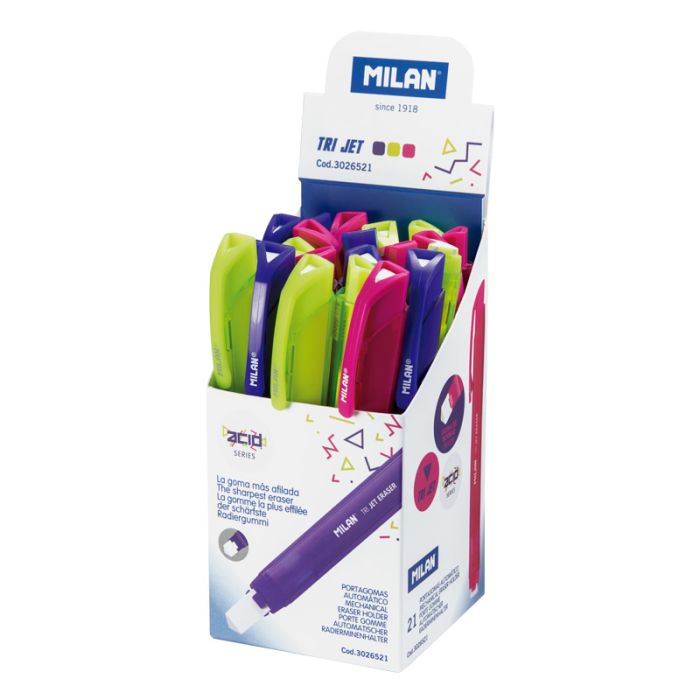 MILAN Electric Eraser With Spare Erasers And Battery Acid Series