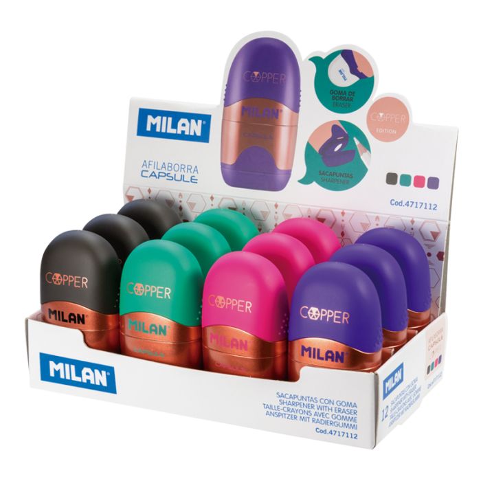 MILAN Electric Eraser Blue Ink Eraser Refills - 12pk