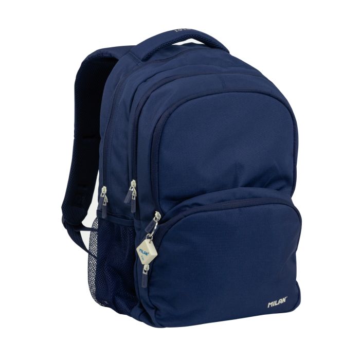 4-zip school backpack (25 l) 1918 series, navy blue • MILAN