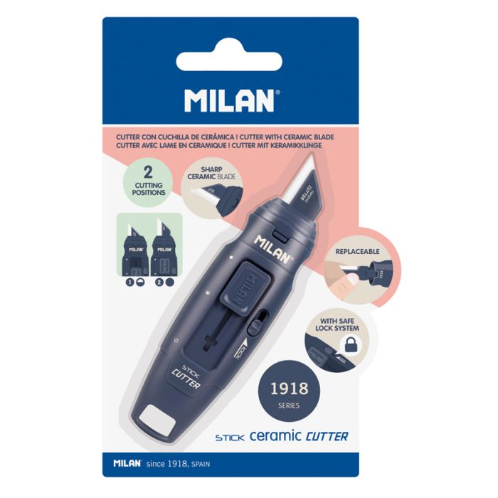 Blister pack STICK ceramic blade cutter 1918 series, navy blue • MILAN