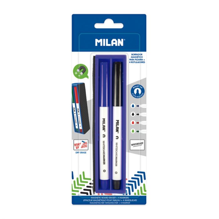 MILAN Electric Eraser Blue Ink Eraser Refills - 12pk