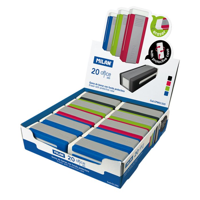 Caja 20 gomas nata® 320 con funda Office • MILAN