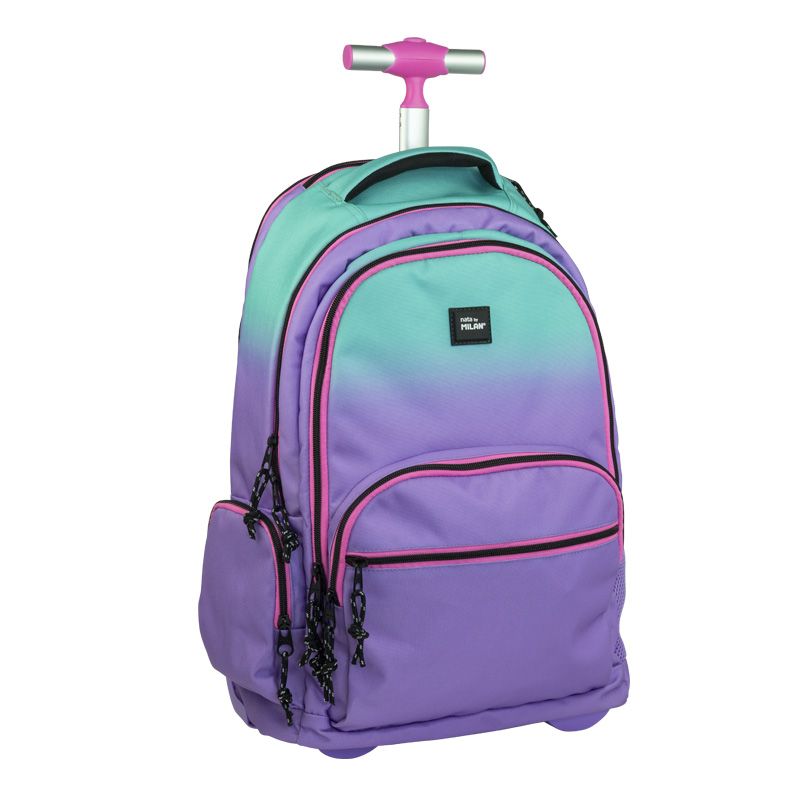 6 zip wheeled backpack 25 L Sunset purple MILAN